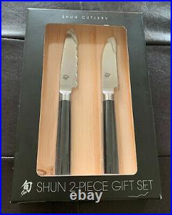 Shun Classic (2) Utility/Veg Knives 3 Pc Set with Cutting Board DM076 DM0756 NIB