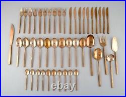 Sigvard Bernadotte'Scanline' brass cutlery. Dinner service for 10 people