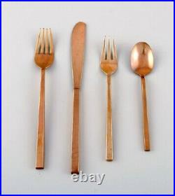 Sigvard Bernadotte'Scanline' brass lunch cutlery complete for four people