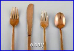 Sigvard Bernadotte'Scanline' brass lunch cutlery complete for four people