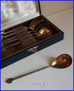 Silver set of teaspoons 875 hallmark, stamp, 6 pieces