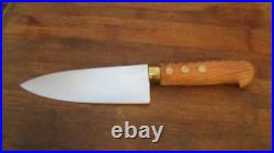 Smaller, Wide Vintage PINO Italy Bolstered Carbon Steel Chef Knife RAZOR SHARP