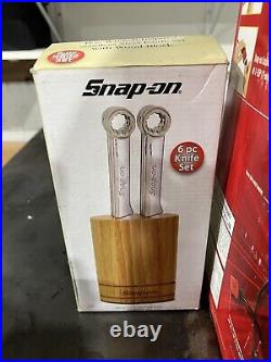 Snap On Box Wrench Stainless Steel 6 Piece Knife Set With Wood Block Brand New
