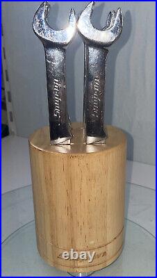 Snap-on Tools 6 Piece Open End Wrench Steak Knife Set in Wood Block Collectible