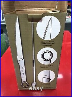 Snap-on Tools 6 Steak Knife Set Box Wrench Inspired With Display Wood Block