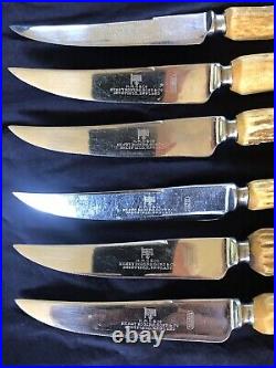 Stag Horn Steak Knife Hrs & Co Henry Roger & Son Sheffield England Handle