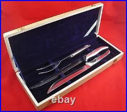 Stainless Steel CARVING KNIFE SET IN BOX Knives Carving Fork Wood Japan Brass