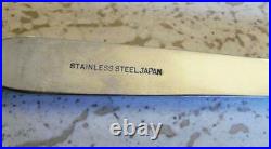 Stainless Steel Japan Flatware Black Accent Handles 51 Pieces Mid-century
