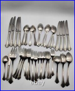 TOWLE 18/8 STAINLESS FLATWARE GERMANY COLONIAL PLUME 46 PIECES Forks Spoons