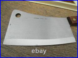 UNUSED Vintage Chef's/Butcher's CHICAGO CUTLERY Carbon Steel Meat Cleaver Knife