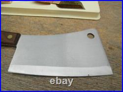 UNUSED Vintage Chef's/Butcher's CHICAGO CUTLERY Carbon Steel Meat Cleaver Knife