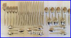 VENETIA Oneida Community Flatware 34 Pieces Vintage Stainless Burnished Glossy