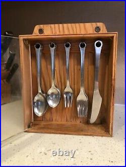 VERY RARE vintage FRIGAST / GENSE PANTRY hanging box & flatware service for 6