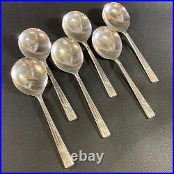 VINTAGE 1950's VINERS STERLING SILVER SET OF 6 DESSERT ICE CREAM SPOONS ENGLAND