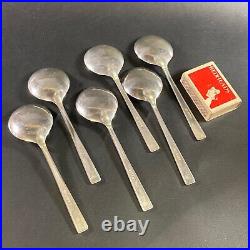 VINTAGE 1950's VINERS STERLING SILVER SET OF 6 DESSERT ICE CREAM SPOONS ENGLAND
