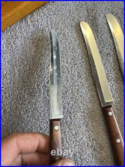 VINTAGE CASE XX CAP 254 -8 PC STEAK KNIFE SET in original Wood Display Case B#7