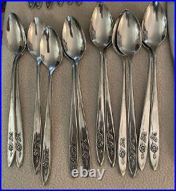 VINTAGE ONEIDA COMMUNITY MY ROSE PATTERN STAINLESS FLATWARE 100+ Pieces MCM WOW