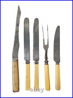 VTG ANTIQUE Carving Set Rice Lathrop & Clary Fork, Knife, Butter Spreader