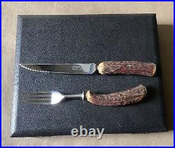 VTG George Butler & Co Sheffield England 8-piece Knife & Fork Set With Box