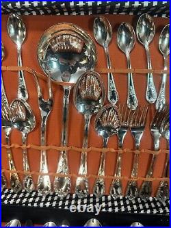 Very Nice Vintage Stamped ITALY 800 51pc Silverplated Dinner Cutlery Set in Box