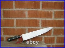 Vintage 10 3/4 Blade SABATIER Fully Forged XL Carbon Chef Knife FRANCE