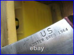 Vintage 10 Blade FOSTER BROS. 1964 US Military Carbon Cimeter Slicing Knife USA