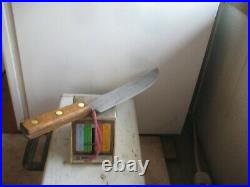 Vintage 10 Blade FOSTER BROS. 1964 US Military Carbon Cimeter Slicing Knife USA