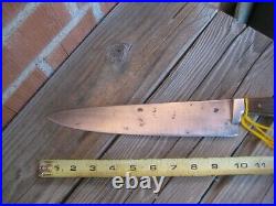 Vintage 10 Blade SABATIER Style Rare Carbon Bolstered Chef Knife FRANCE