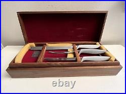 Vintage 12 pc GERBER Legendary Blades Carving Set & Steak Knives in Case READ