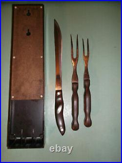 Vintage 16pc Cutco Knife and Untensil Set Wall Racks swirl handles
