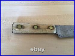 Vintage 1950s FOSTER BROS Butcher's 14 1/2 Overall Heavy Carving Knife USA