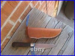 Vintage 4 1/2 Blade SABATIER Carbon Butcher Hunting Knife & Sheath FRANCE
