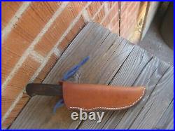 Vintage 4 1/2 Blade SABATIER Carbon Butcher Hunting Knife & Sheath FRANCE