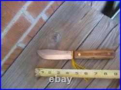 Vintage 4 1/2 Blade SIMMONS Carbon Butcher Hunting Knife & Sheath USA