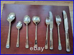 Vintage 44 Piece 6 Place 18/10 Stainless Steel Grecian Pattern Canteen Cutlery