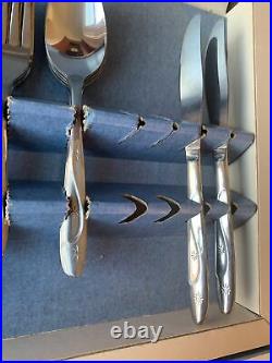 Vintage 46 pc American Star International Silver Co Flatware MCM Atomic with box