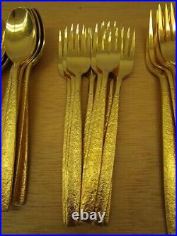 Vintage 50pc Supreme Vermai gold plated flatware set service for 8 CLEAN