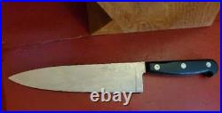 Vintage 6 Alcas Cutco Kitchen Knives In Butcher Block