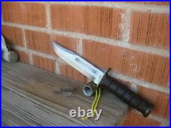 Vintage 7 Blade KABAR USMC MARINES Carbon MK2 Fighting Knife & Sheath USA
