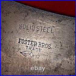 Vintage 8 Inch Blade Heavy Duty Foster Bros Solid Steel Meat Cleaver #238