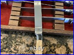 Vintage Abercrombie & Fitch Stag Handle Steak Knife Set Original Case