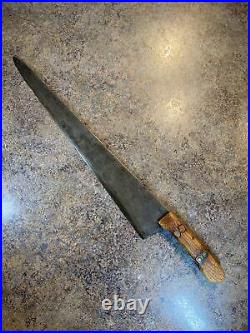 Vintage Antique 16 inch Carbon Steel Blade BUTCHER KNIFE Unmarked