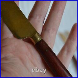 Vintage Brass Cutlery Set, Brass And Rosewood Handle Cutlery, 69 Pieces