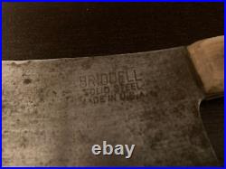Vintage Briddell Solid Steel USA 15 MEAT CLEAVER 8.75 BLADE