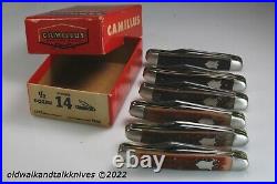 Vintage Camillus No. 14 Serpentine Knives Boxed Set of 6 Made in USA