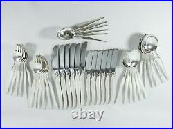 Vintage Christofle Duo 42pc Complete Silver Plate Cutlery Set Knife Fork Spoon