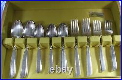 Vintage Community Silverplate South Seas Pattern Flatware 54 Pieces with Wood Box