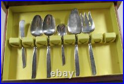 Vintage Community Silverplate South Seas Pattern Flatware 54 Pieces with Wood Box