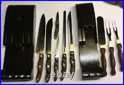 Vintage Cutco 14 pcs Knives + Utensil Set with Bakelite Racks Made in USA