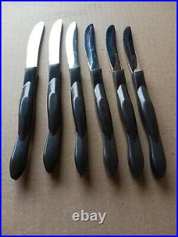 Vintage Cutco Set of 6 1759 KM Steak Knives Brown Swirl Handles USA 3.4 Blade
